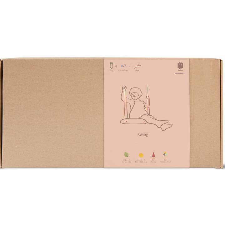 Babai – Großhandel Holzspielzeug – Kinder – Babai Kinder-Holzschaukel mit Baumwollseil5