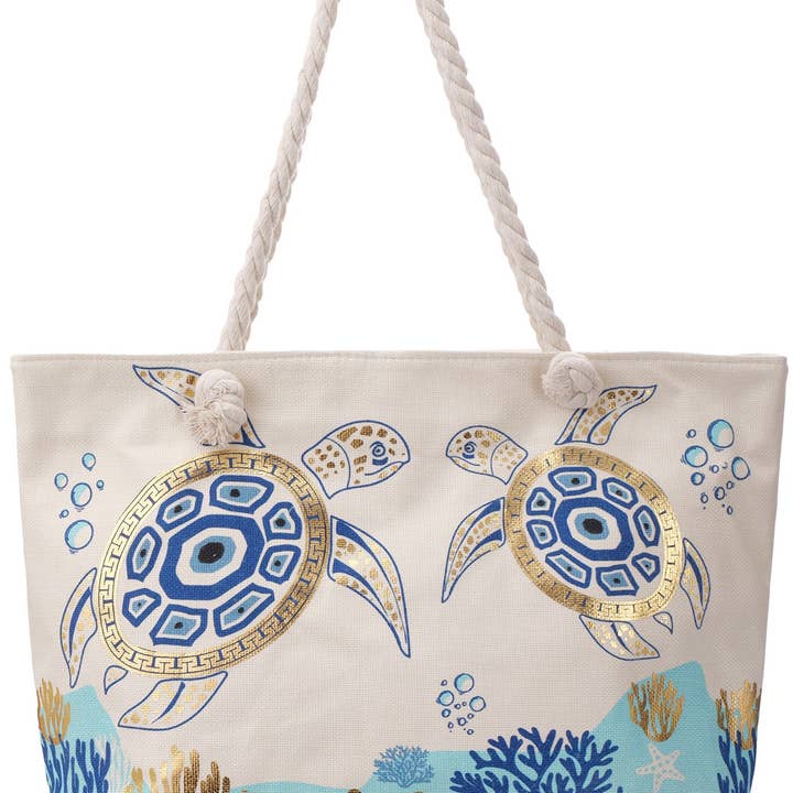 R-P7.1 BAG1115-001-3 Strandtas Schildpadden 54x36x15cm voor wholesale door Menga Trading