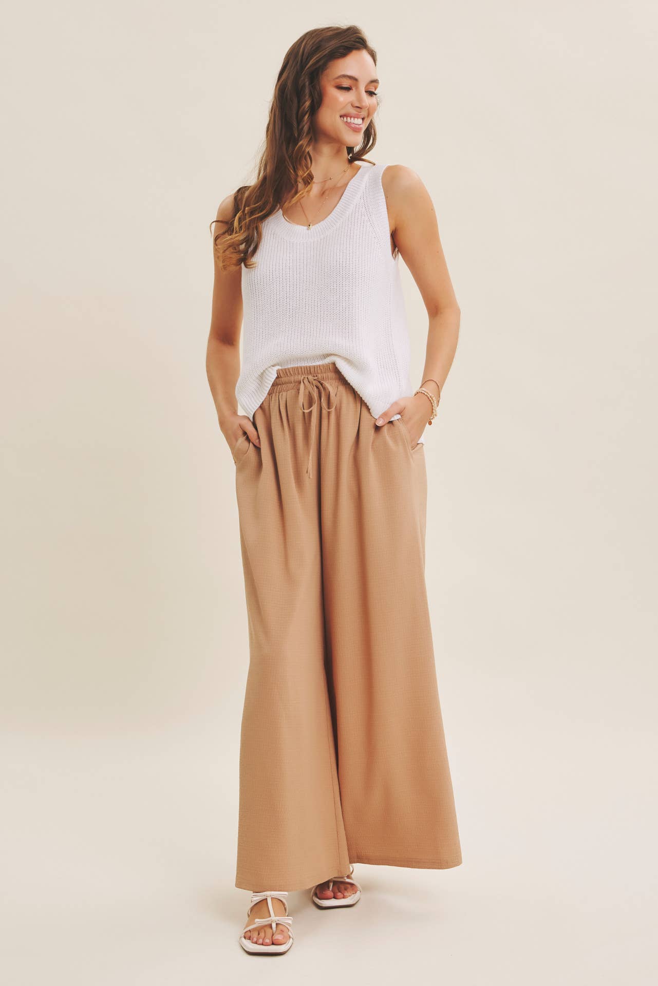 in february - Wholesale Pants - Women's - FLOWY WIDE LEG PANTS IN TEXTURED WAFFLE FABRIC14