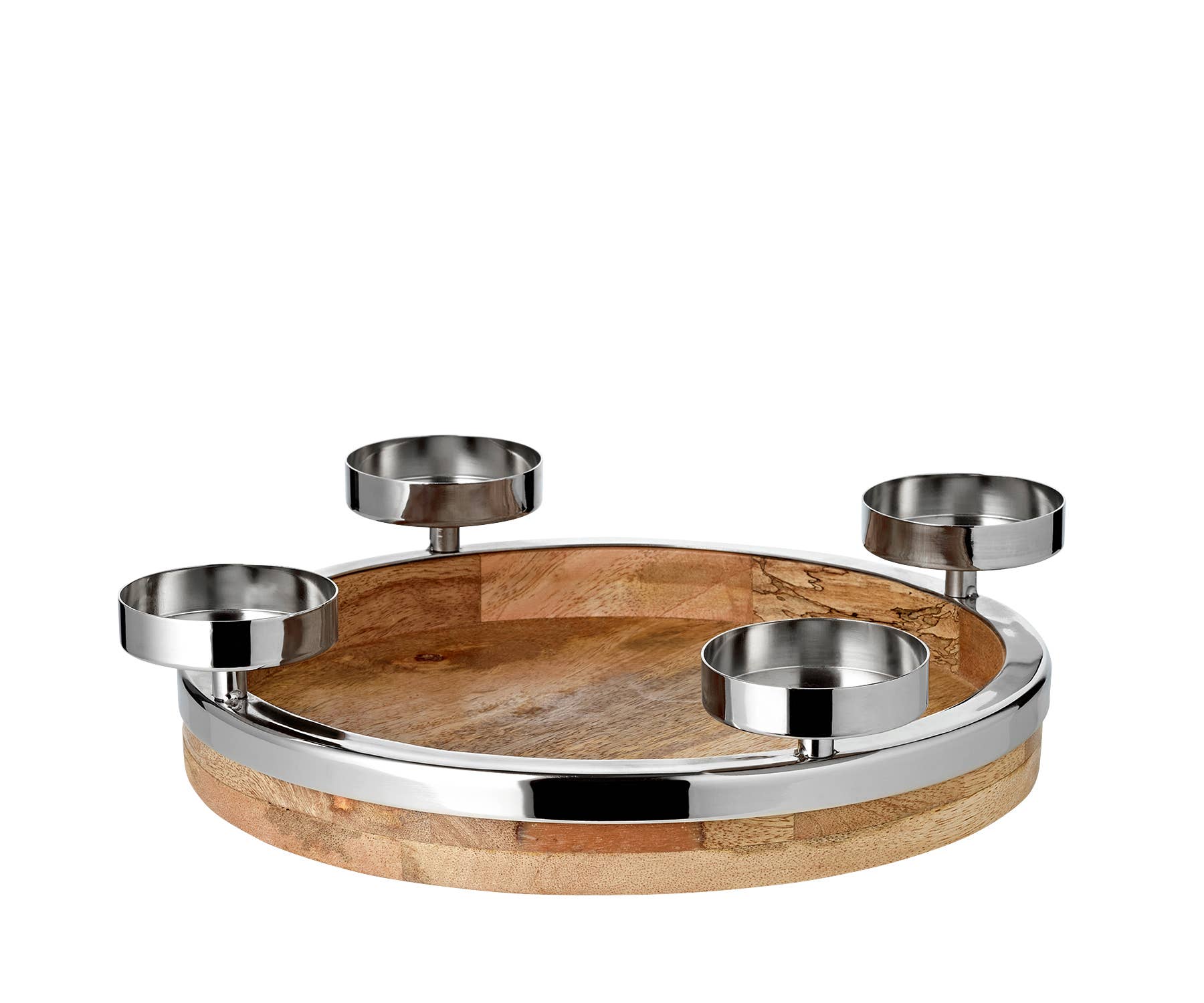 EDZARD - Wholesale Candle Holder - Advent wreath Jale (Ø 26 cm), mango wood and stainless steel3
