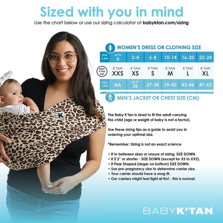 Baby K’tan Print Baby Carrier - Leopard Love for wholesale by B Snug Inc