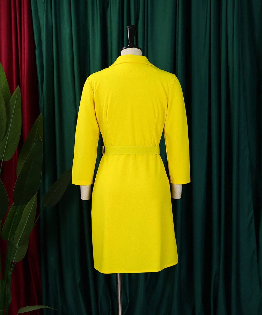 Aria Romance - Wholesale Dress - Women's - Pleated Patchwork Blazer Dress7