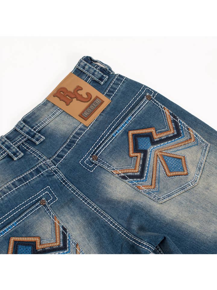 JEAN SLIM DROIT FANTAISIE EN COTON/ÉLASTHANNE POUR HOMMES-RP500-515 pour la vente par Rodeo Clothing