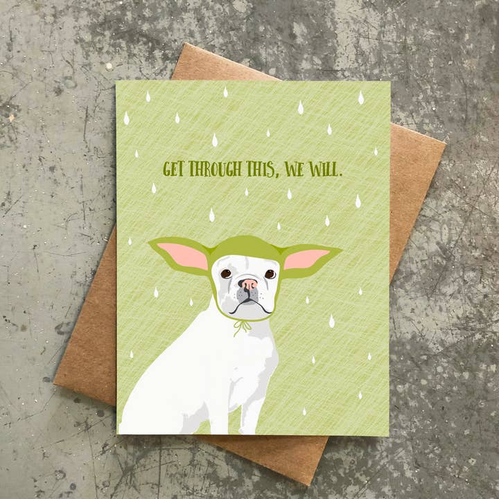 Modern Printed Matter - Venta al por mayor Tarjetas con mensajes de ánimo - Recibe a través de esta tarjeta de perro Yoda