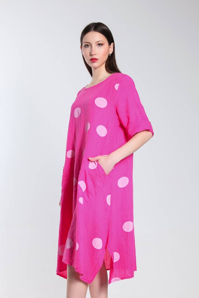 TINA Stephens Italy/Tees By Tina - Vendita all'ingrosso Vestito - Donna - Abito tascabile a pois di aprile (DSS165)8