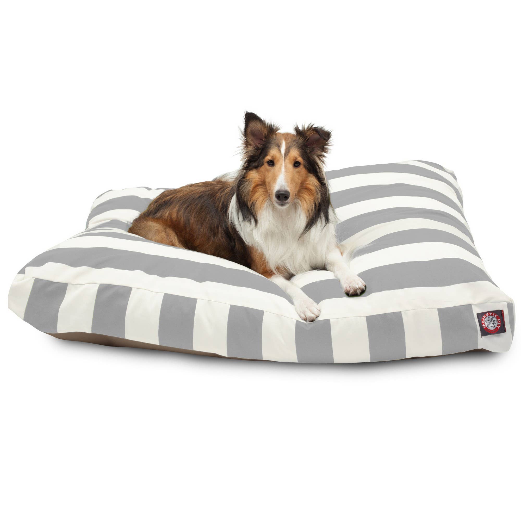 Majestic Pet Products - Vente Panier – chien - Panier rectangle pour chien en mousse à mémoire déchiquetée à rayures verticales47