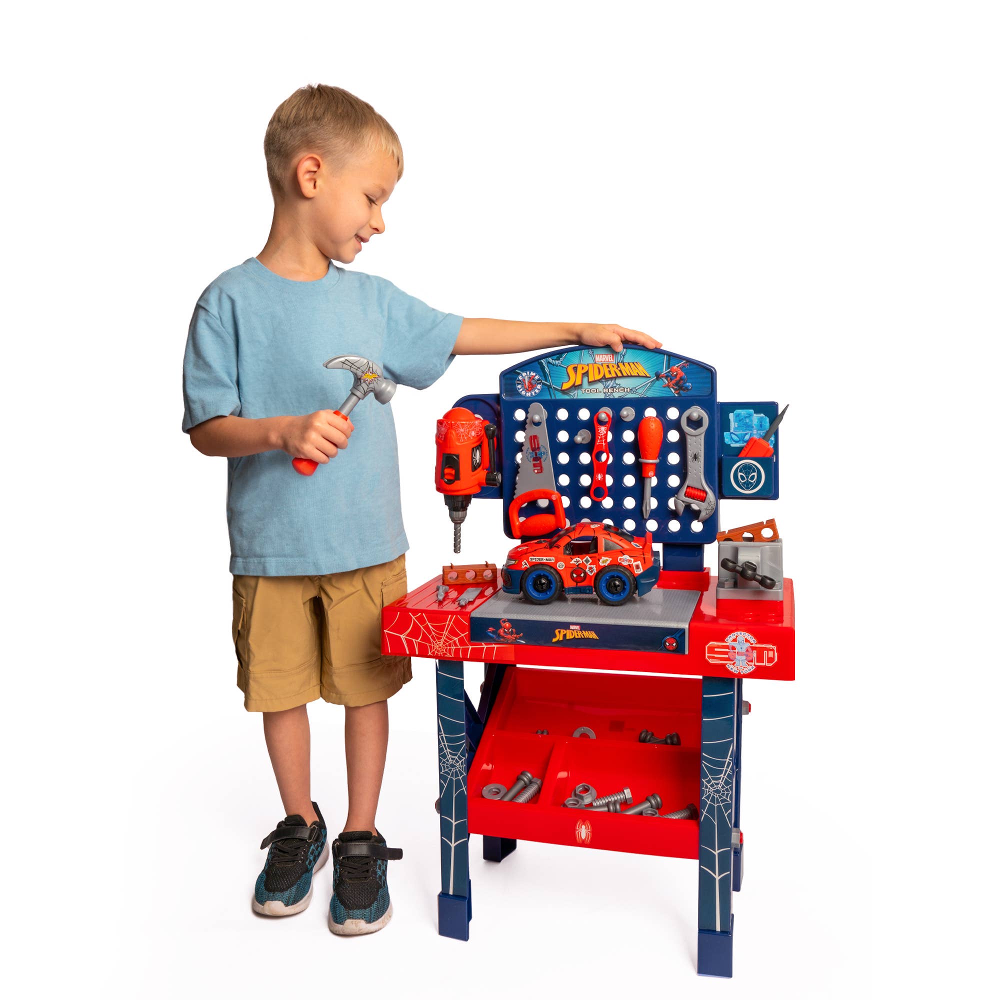 World Tech Toys - Wholesale Toy Set - Kids - SpiderMan Tool Bench Playset with Take Apart Car (84 Pieces)6