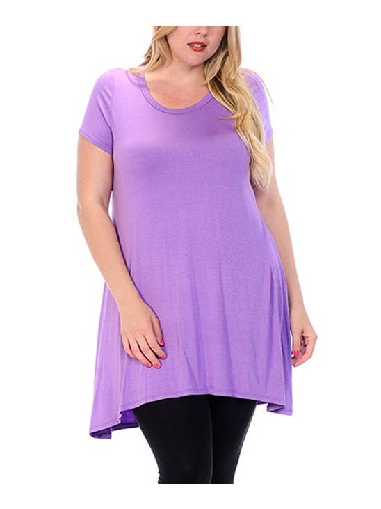 42POPS - Wholesale Tunic - Women's - "...._PLUS SIZE Shark Bite Scoop Neck Tuni