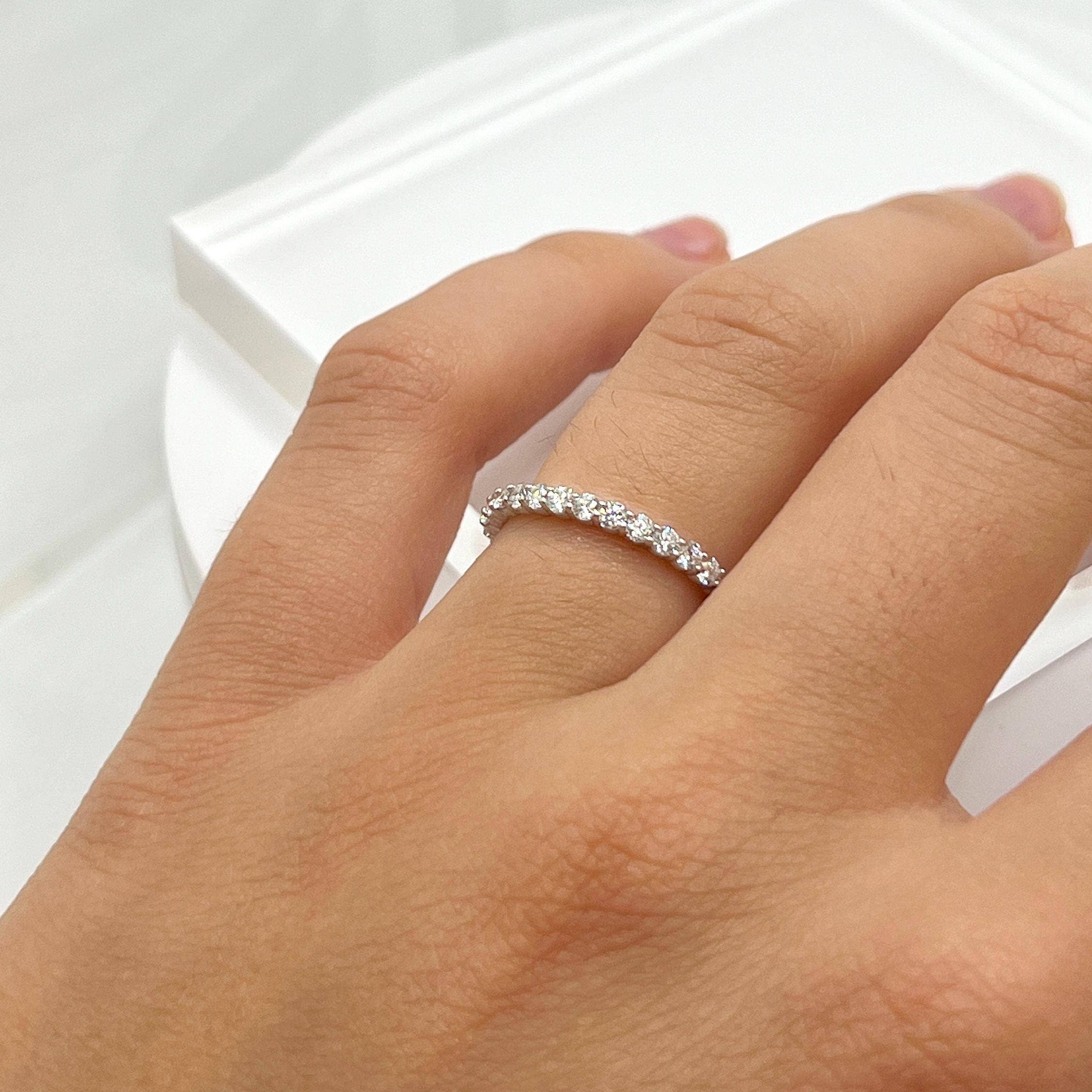 Elegant Jewels LLC - Wholesale Multi-Stone Ring - 1 CT 14KT White Gold Lab Grown Diamond Eternity Ring2