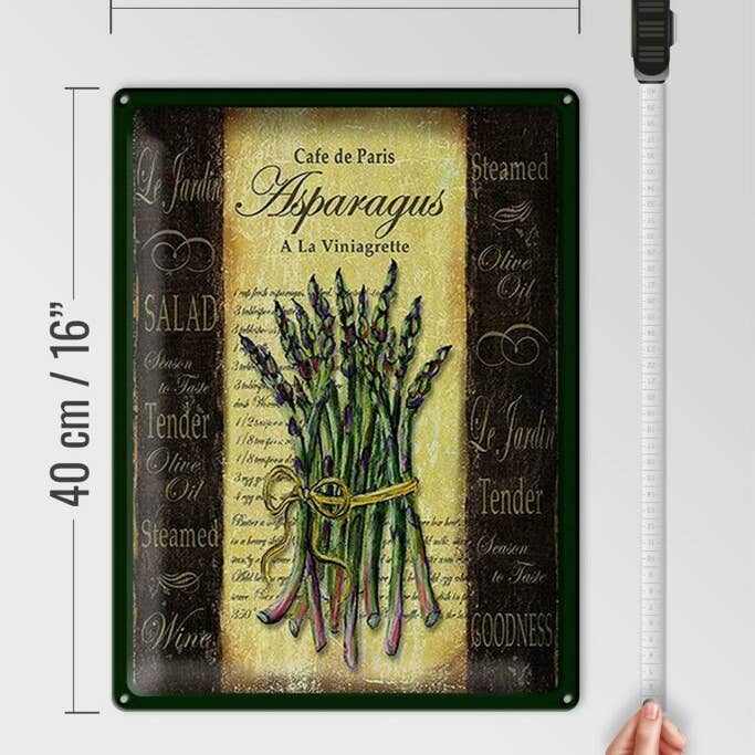 Femer - Wholesale Sign - Tin sign saying 30x40 cm Cafe de Paris Asparagus asparagus decorative sign4