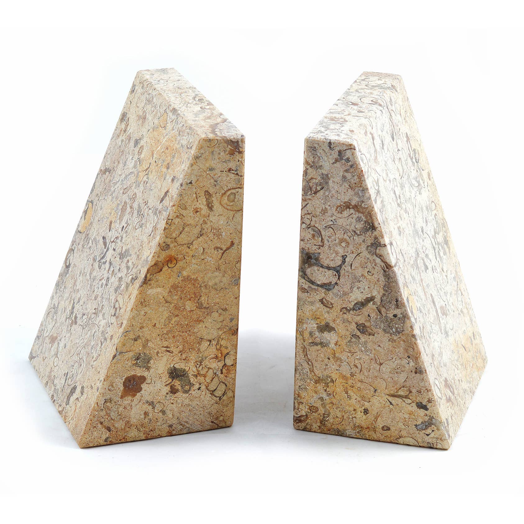 British Fossils - Wholesale Bookend - Marble Wedge Bookends2