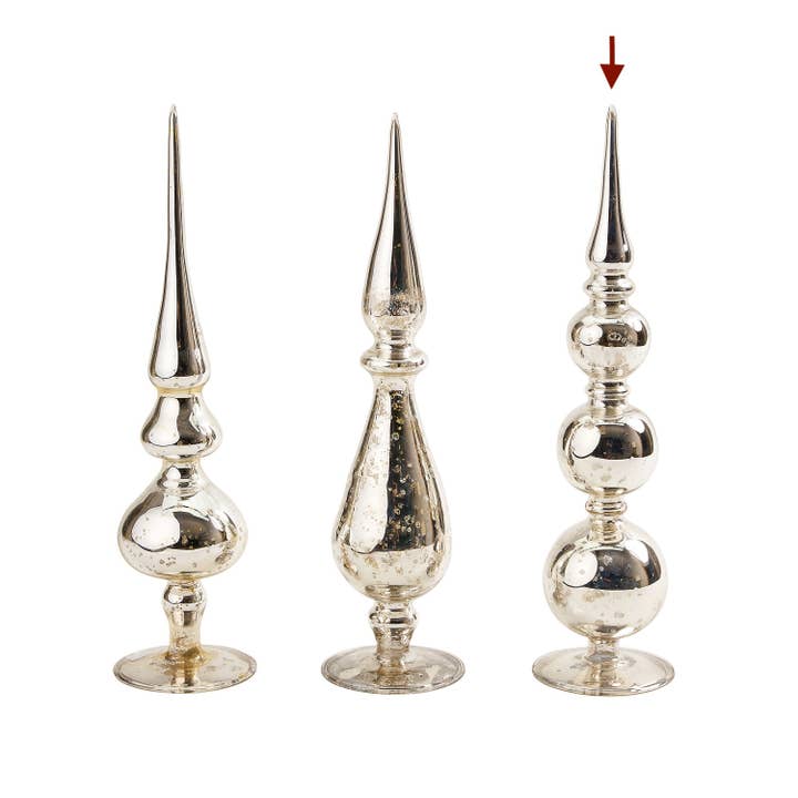 Rosha Living Inc - Wholesale Christmas Decoration - Tinsel Finial Silver C