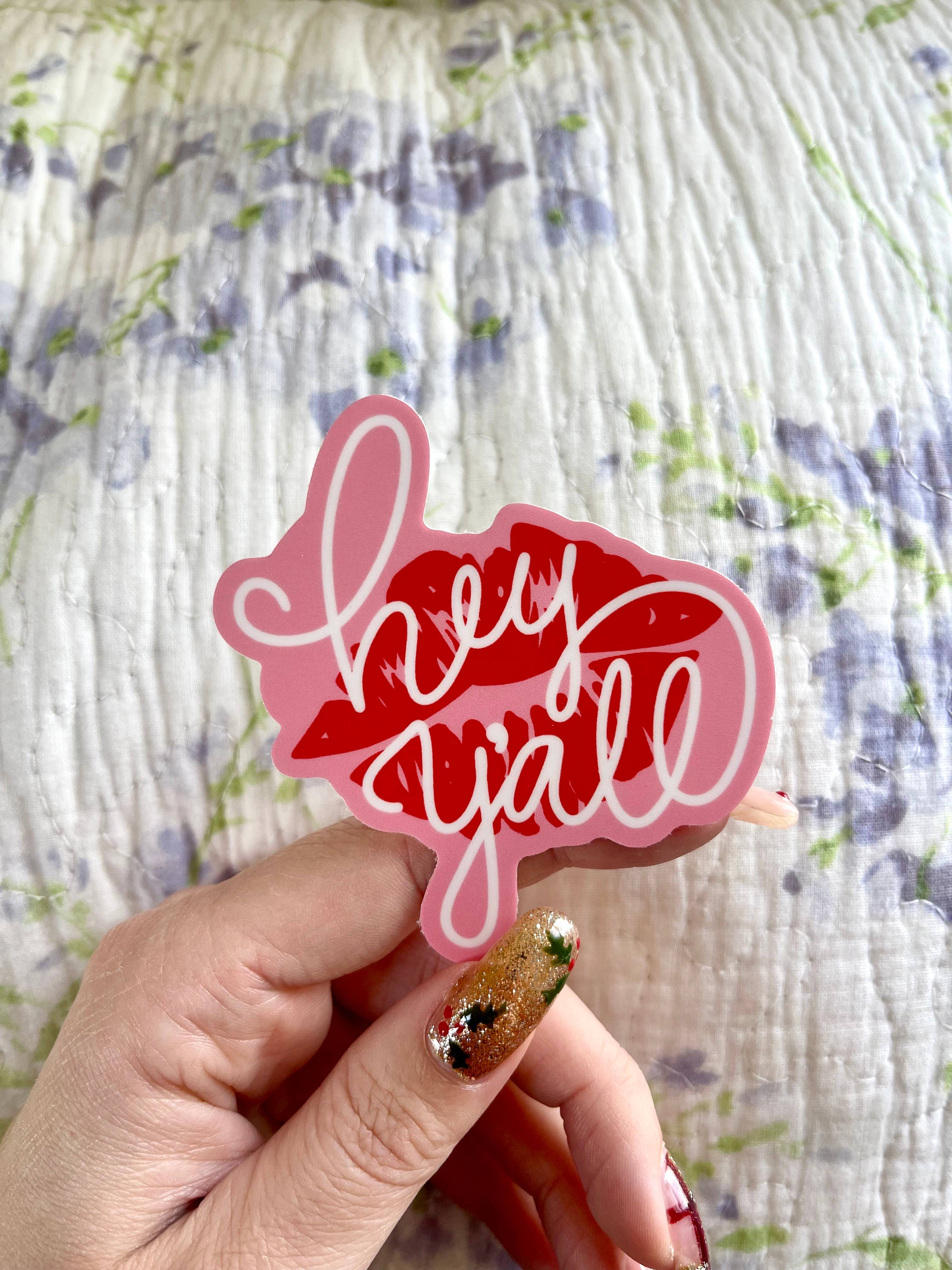 Stickers by Saylor - Wholesale Sticker - Hey Y’all Lipstick Kiss Southern Girl Vinyl Sticker4