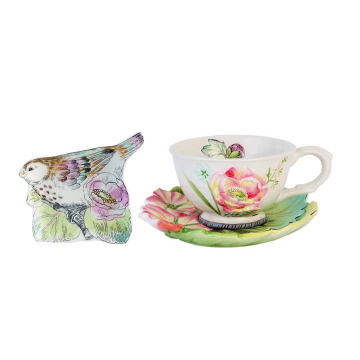 Fitz and Floyd® Mikasa® Pfaltzgraff® - Wholesale Tea Set - Fitz & Floyd English Garden TC/Sauc Set S2 Brown Bx Pkg