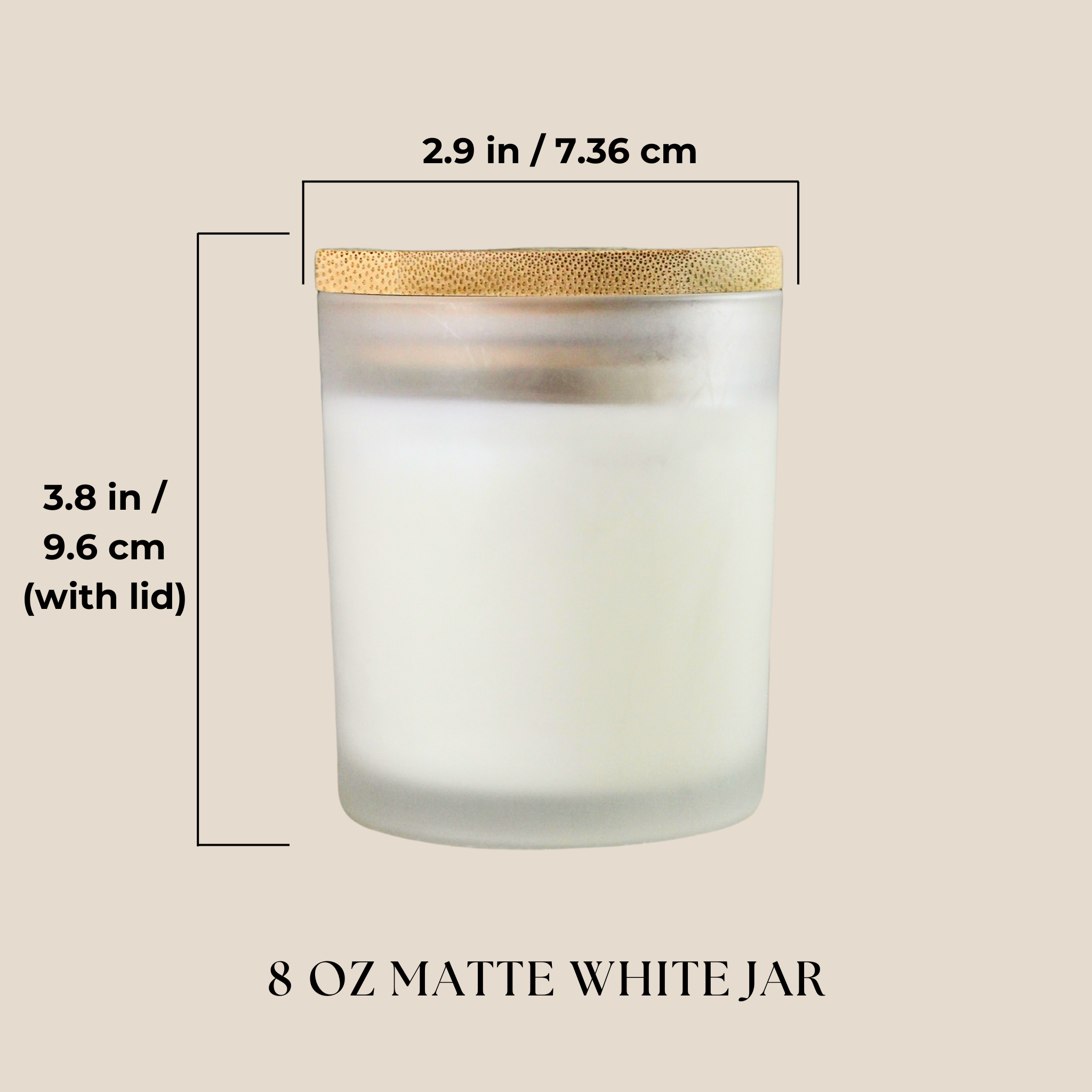 Eunoia Candle Co. - Wholesale Jar/Filled Candle - White Label Soy Candle (Unbranded) 8 oz Glass Jar+ Wood Wick7