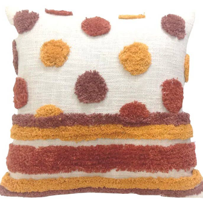 Status Collections - Wholesale Throw pillow cover - Tufted Yellow /Brown Dot Design Cushion Cover 45x45cm0
