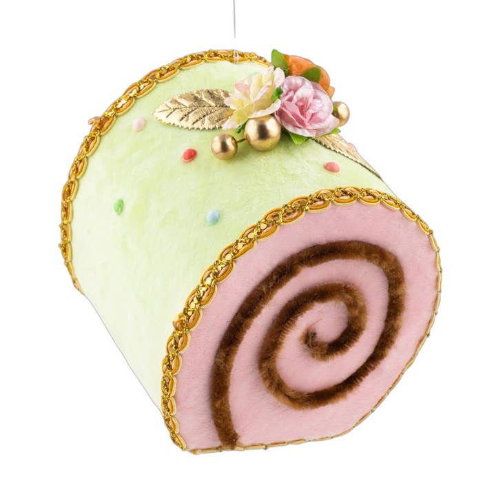 15 cm grøn schweizerroulade ornament for engroshandel hos December Diamonds