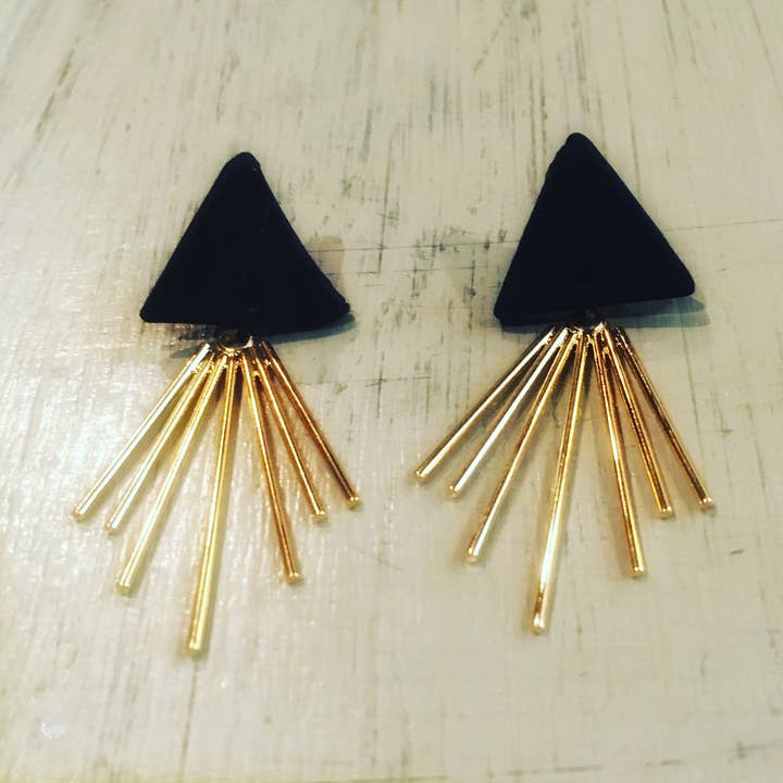 Minimalista geométrico negro y dorado para venta al por mayor de JAG/ged Edge Jewelry