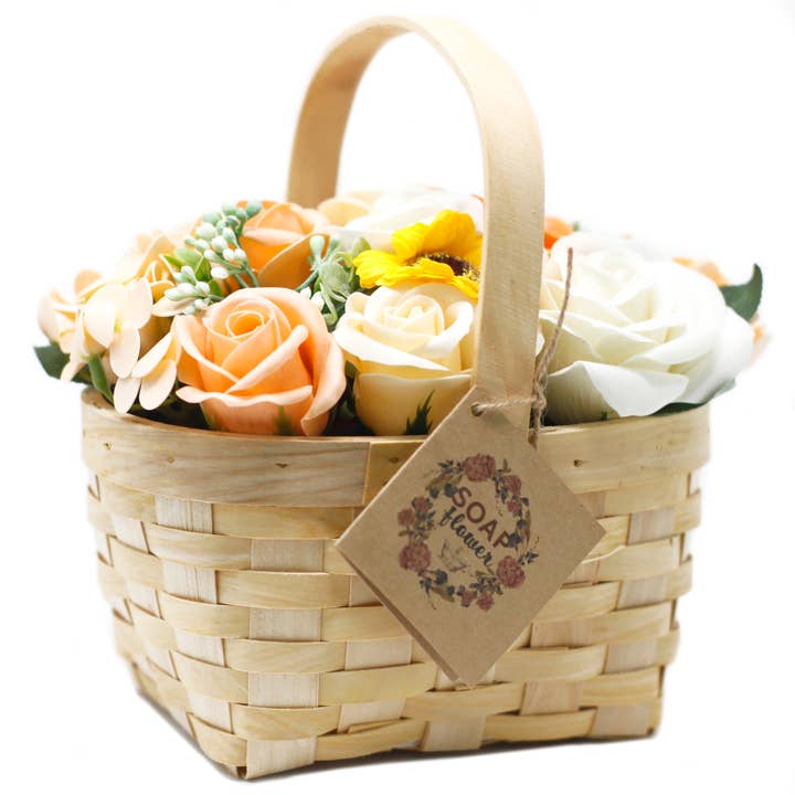 Large Orange Bouquet in Wicker Basket for wholesale by Ancient Wisdom