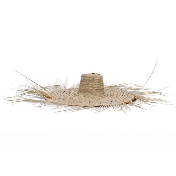 Muurhoed met raffia franjes, decoratieve hoed voor wholesale door ZocoChic