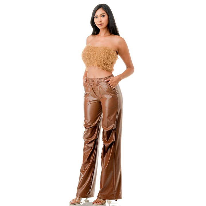 omgstyles - Wholesale Pants - Women's - LINED FLEECE FAUX LEATHER PANT10