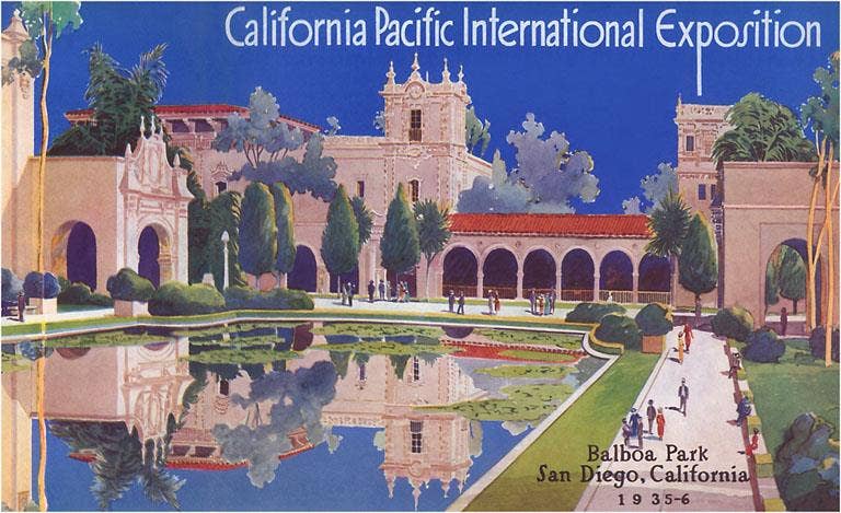 Found Image Press - Wholesale Briefpapier/indexkaartenset - Wenskaart SD-612 Poster voor Pacific Exposition, San Diego0