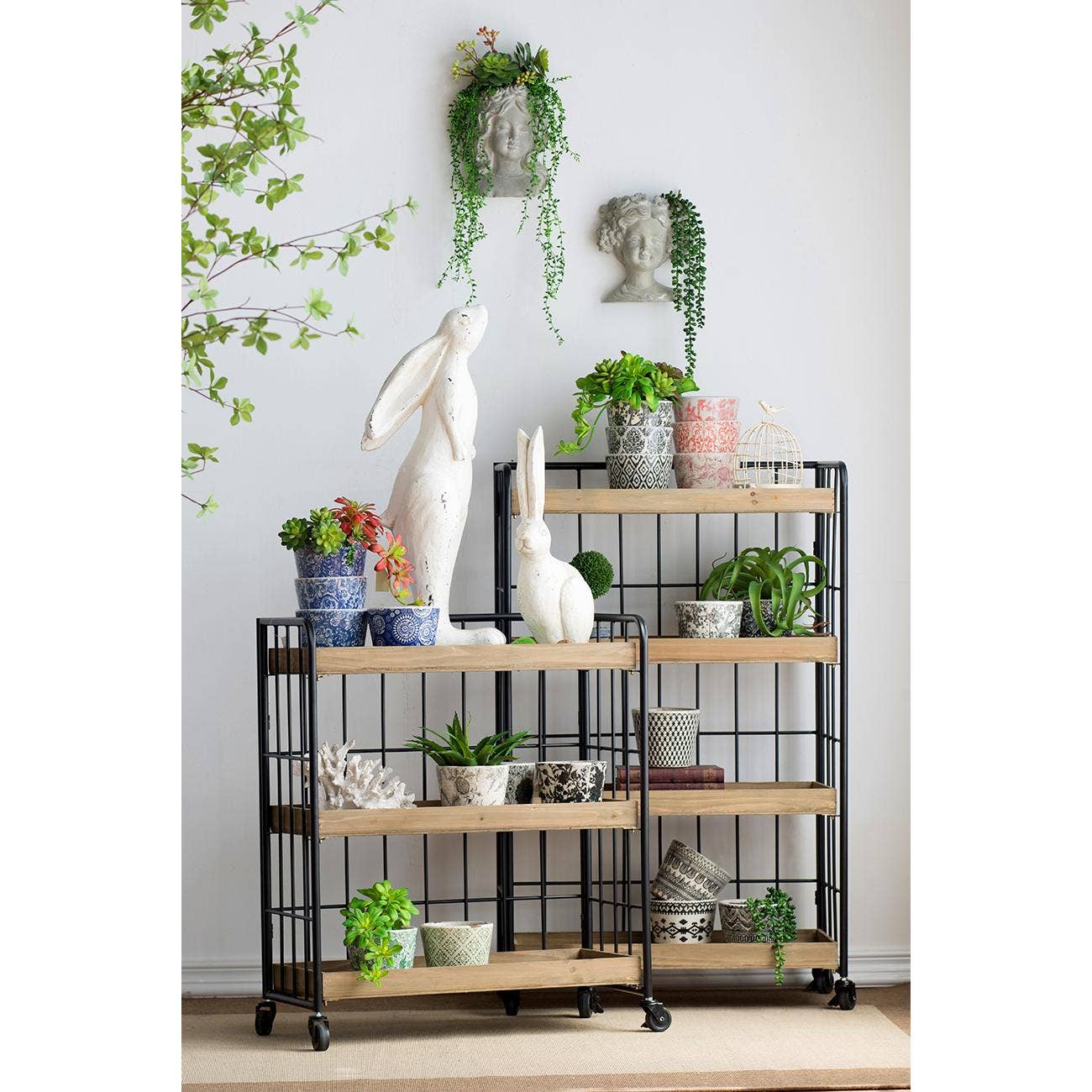 A&B Home Group Inc. - Wholesale Plant Pot - 8x4x9" Gray Cement Bust Wall Planter6