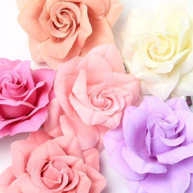 Inca UK – wholesale Hair clip – Women’s – Small Fabric Rose On A Beak Clip 4.5cm3