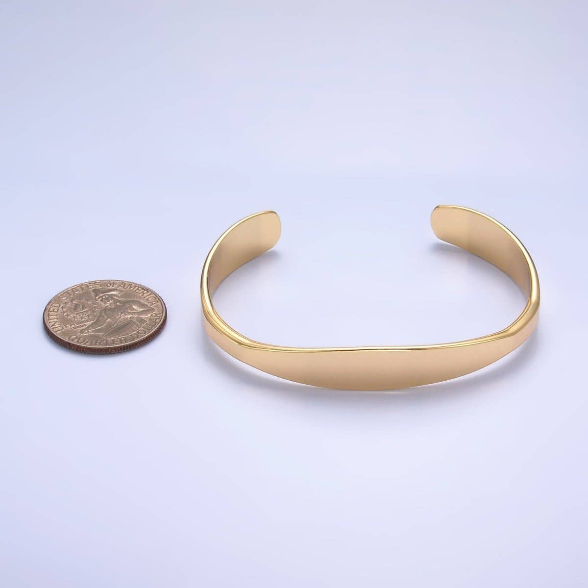 Aim Eternal - Venta al por mayor Pulseras tipo brazalete - Brazalete Minimalista de Banda Relleno de Oro de 24K | WA-26632