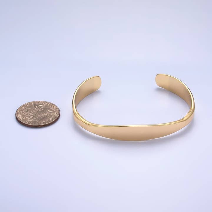 Aim Eternal - Venta al por mayor Pulseras tipo brazalete - Brazalete Minimalista de Banda Relleno de Oro de 24K | WA-26632