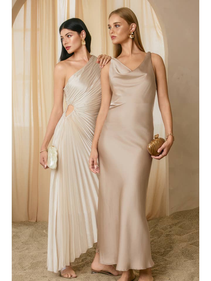 Dress Forum - Wholesale Dress - Women's - Olympia Asymmetrical Pleated Maxi Dress (1)84