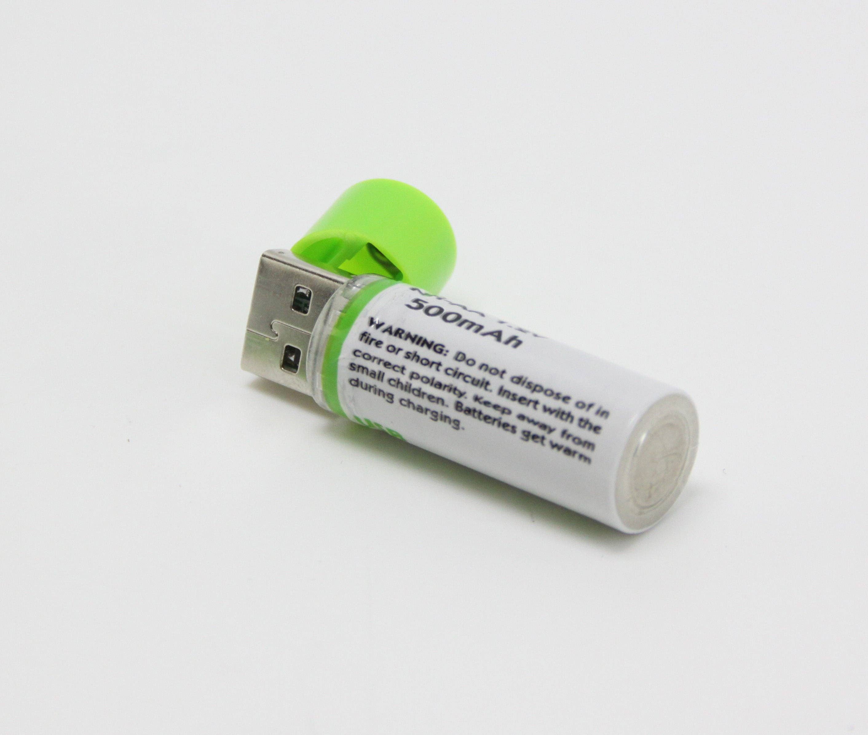 FIXTUREDISPLAYS - Wholesale Portable Charger - 4 Packs Built in USB Cell AA Rechargable Battery 1.2V 500MAH 16079 4PK3