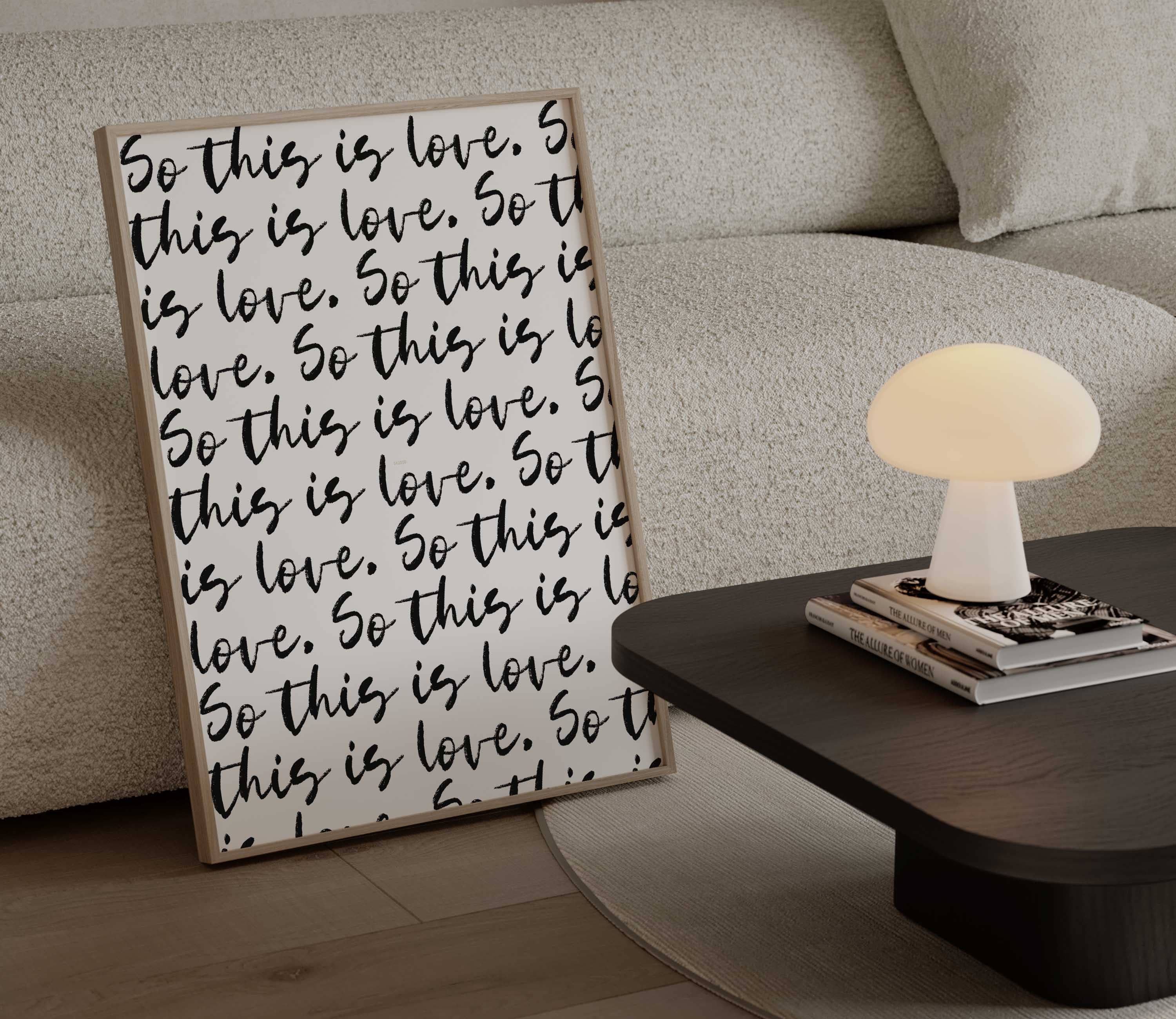D'LUXE PRINTS - Wholesale Art Print - So This Is Love Script Print3