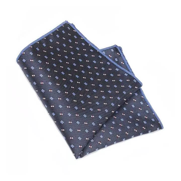Fazzoletto da taschino a pois blu scuro per la vendita all'ingrosso da parte di Tie Mood