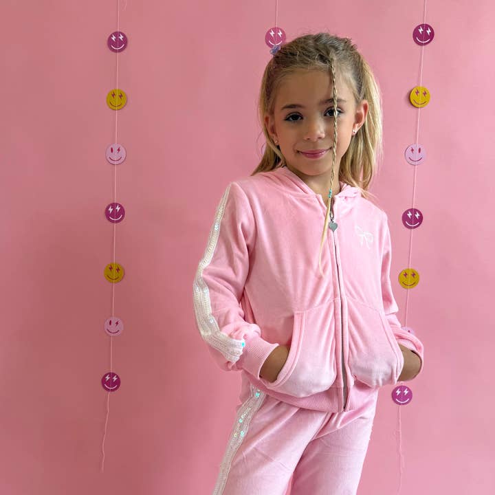 Ellie and Mila - Wholesale Top & Pant Set - Kids - Bow Velvet Sequin Set0