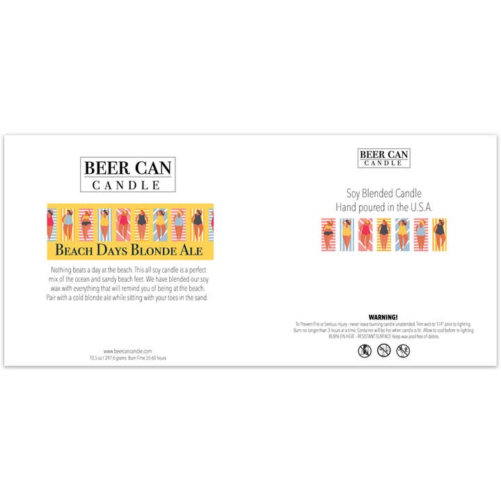 Front Street Designs - Wholesale Jar/Filled Candle - Beer Can Candle Original Scent - Beach Days Blonde Ale1