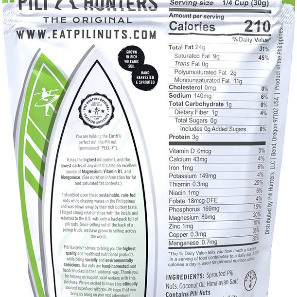 Pili Hunters - Wholesale Nuts - Pili Hunters Coconut Oil & Himalayan Salt Pili Nuts (5oz)1