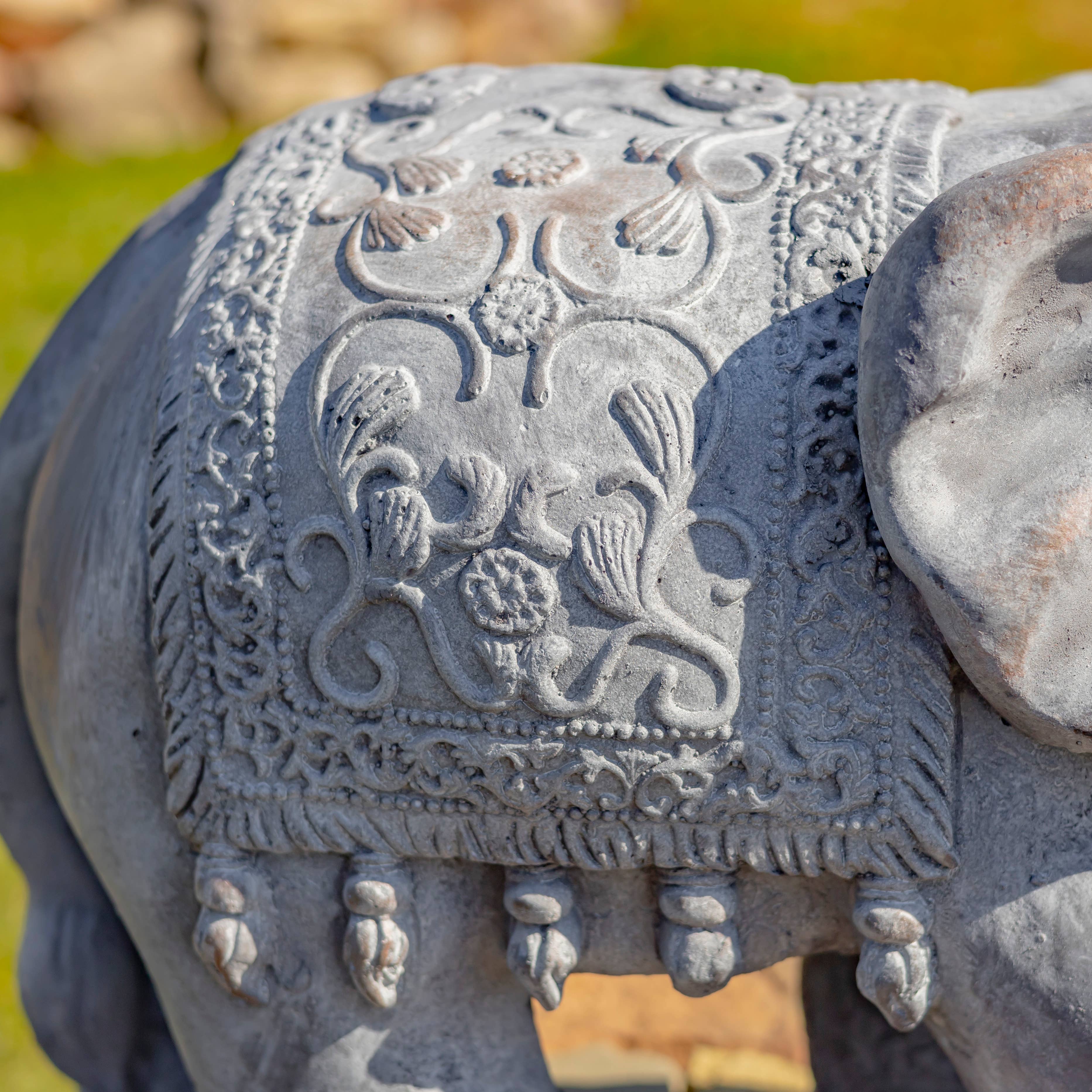 Zaer Ltd. International - Wholesale Outdoor Ornament/Decor - Magnesium Boho Elephant Statue- 3 Color Options4