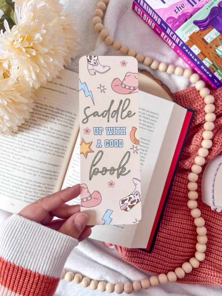 Saddle Up Cowboy Romance Bookmark | Trendy Bookmarks for wholesale by Bumblebry Designs