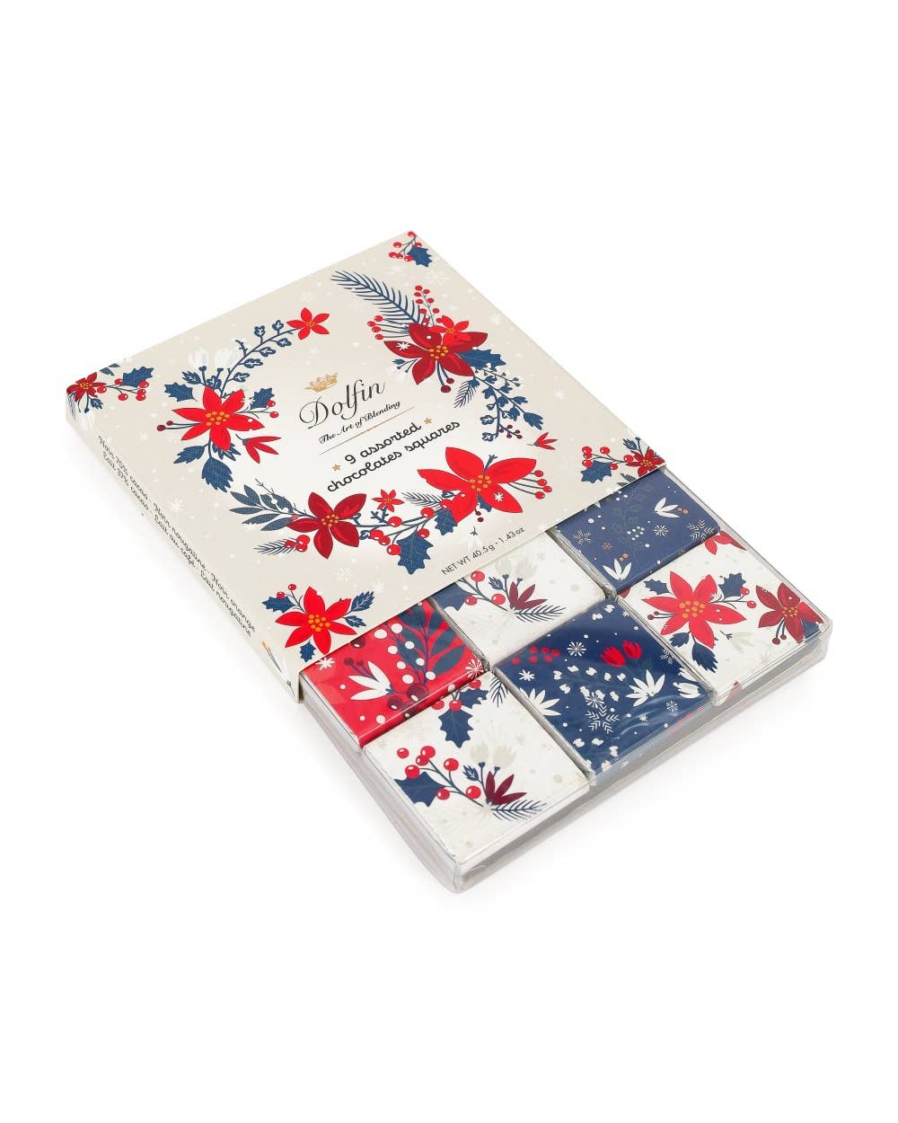 Dolfin – Caixa de chocolate por atacado – 9 napolitanos “Inverno - Rosas de Natal”1