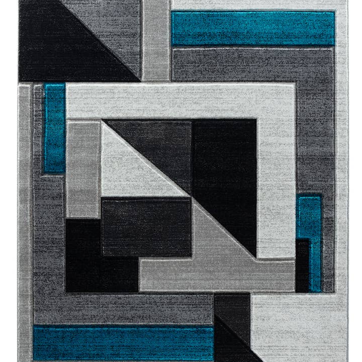 home mart goods - Wholesale Area Rug - 5x7 Blue Grey Geometric Modern Soft Thick Area Rug - 2121