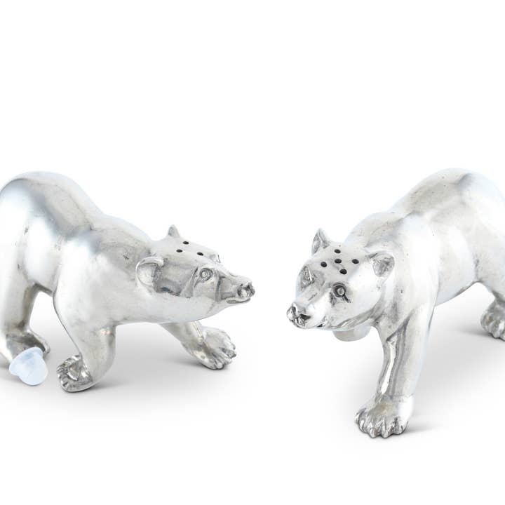 Vagabond House - Wholesale Salt & Pepper Shaker Set - Pewter Polar Bear Salt & Pepper Shaker