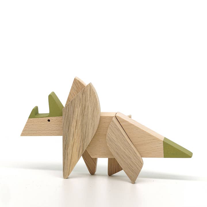 Dinosaure Tricératops magnétique en bois pour la vente par ESNAF TOYS