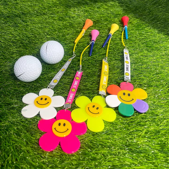 Cute Flower Smiley Face Golf Tees Hanger Accessories for wholesale by Loven x Mini Momo