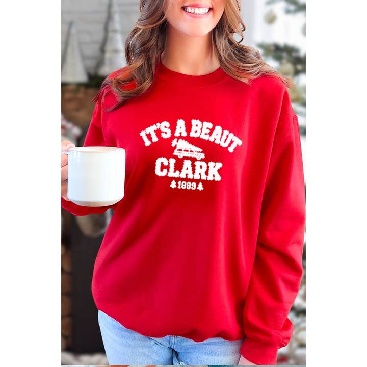 IT IS A BEAUT CLARK CHRISTMAS VINTAGE GRAPHIC SWEATSHIRTS for wholesale by Illustrated Society