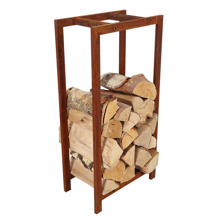 Wood Storage, Steel, Rust - Medium for wholesale by Esschert Design USA