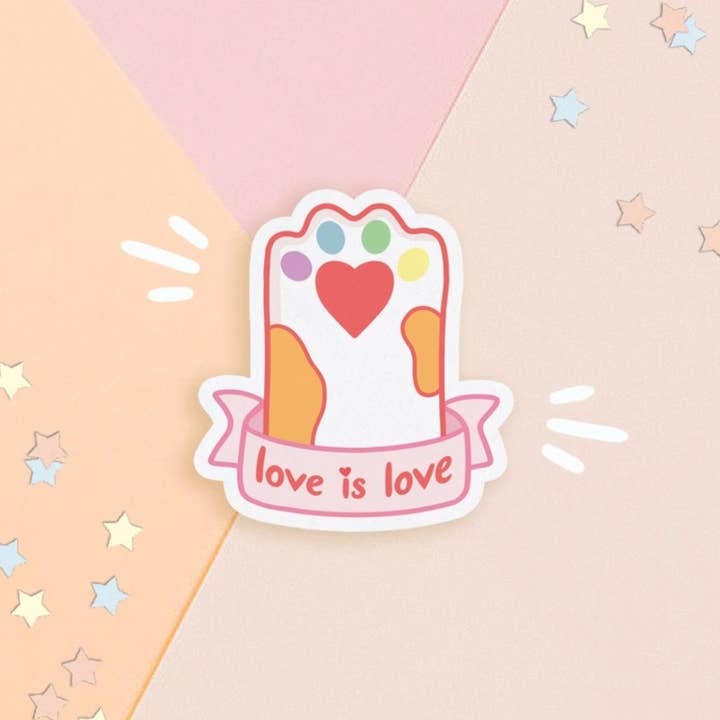 Love Is Love Kawaii LGBT Sticker for wholesale by Chibi Cheeks Co