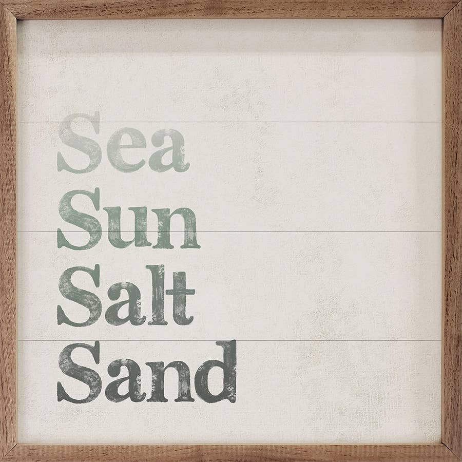 Kendrick Home - Wholesale Wood Wall Art - Sea Sun Salt Sand0