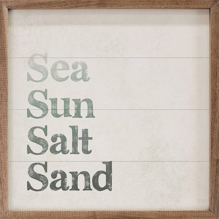 Kendrick Home - Wholesale Wood Wall Art - Sea Sun Salt Sand