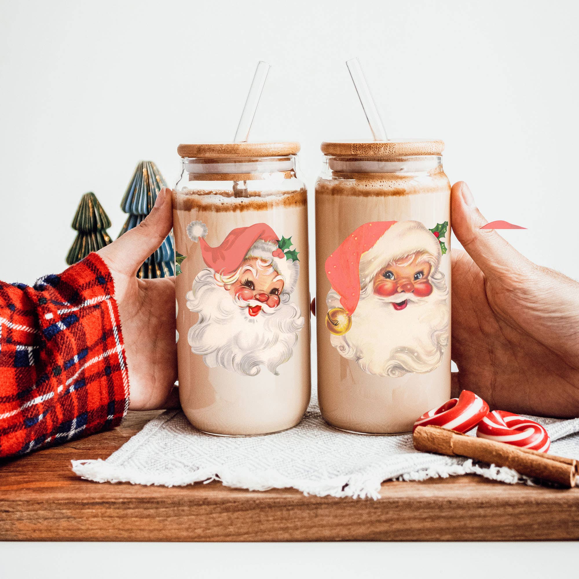 Gia Roma - Vente Gourde/bouteille isotherme - Verres en verre et cadeaux de cuisine de Noël Candy Cane87